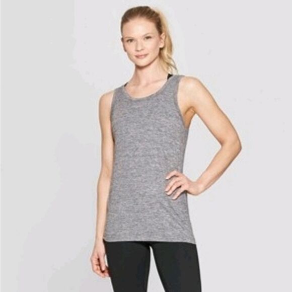 💜NWT Champion Gray Soft Cloud Knit Knotted Sleeveless Athletic Top XSmall - Picture 1 of 9